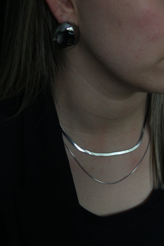 Double Snake Kette - Silber